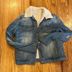 Fleece denim jacket